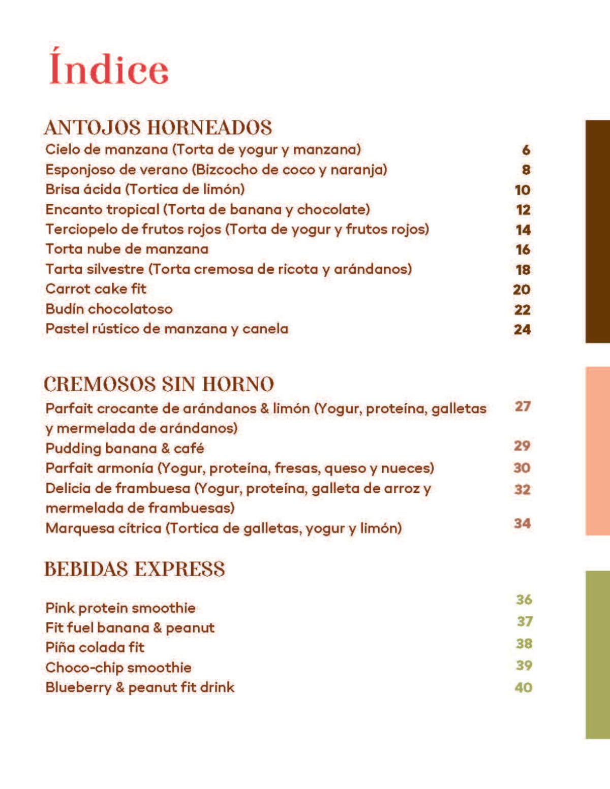 Postres sin harinas